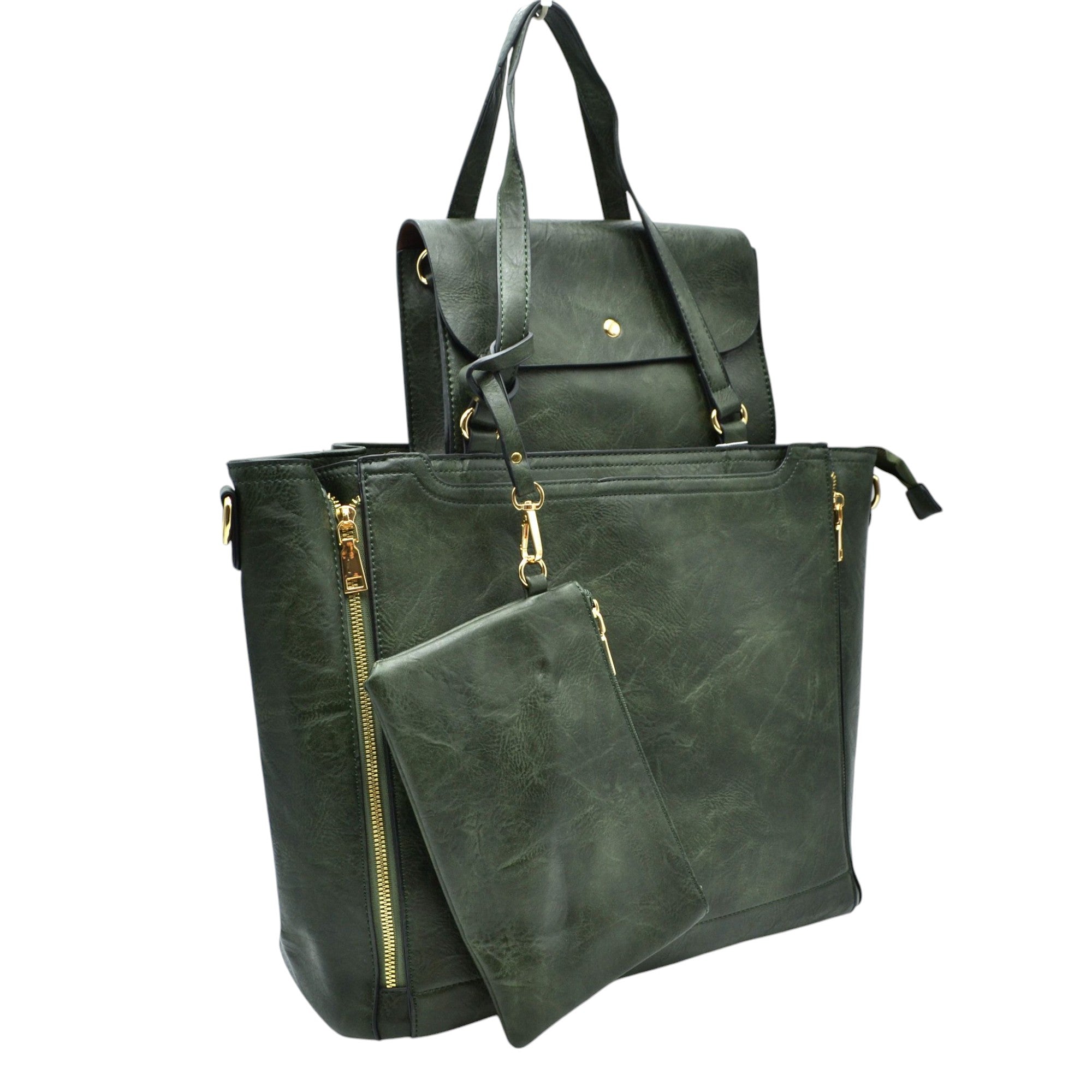 3 in 1 Side Zipper Women's Tote Handbag set