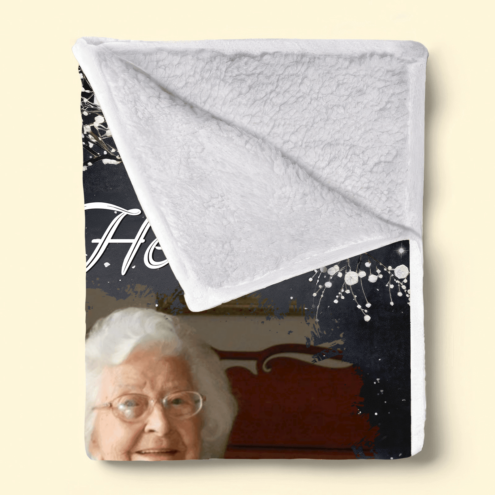 Custom Photo A Hug From Heaven | Memorial Sympathy Personalized Gift for Family Members, Grandpa, Dad | Blanket