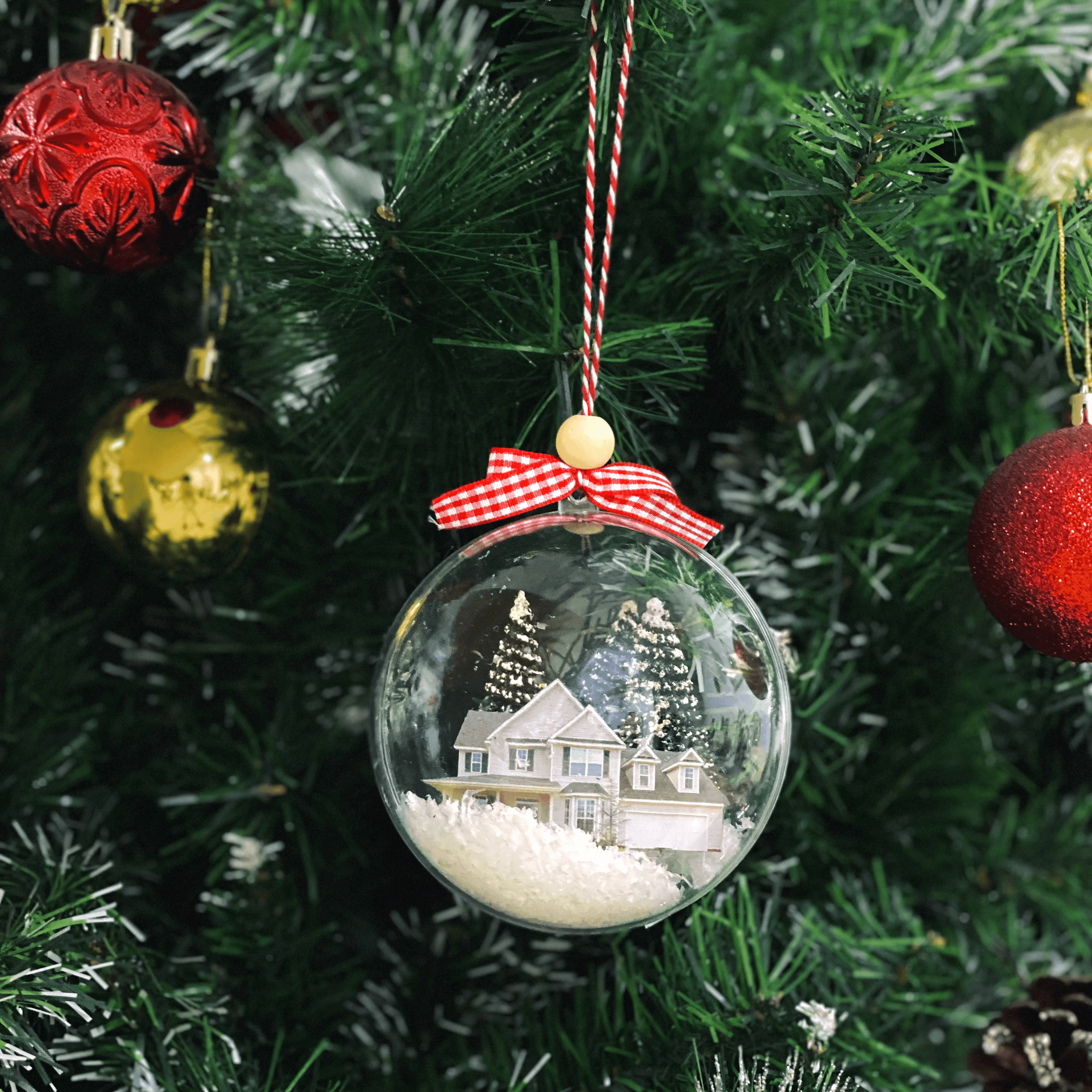 Custom Photo Christmas Bauble Tree Decoration - Personalized Ball Ornament - Gifts Idea for Family, for Her, Him
