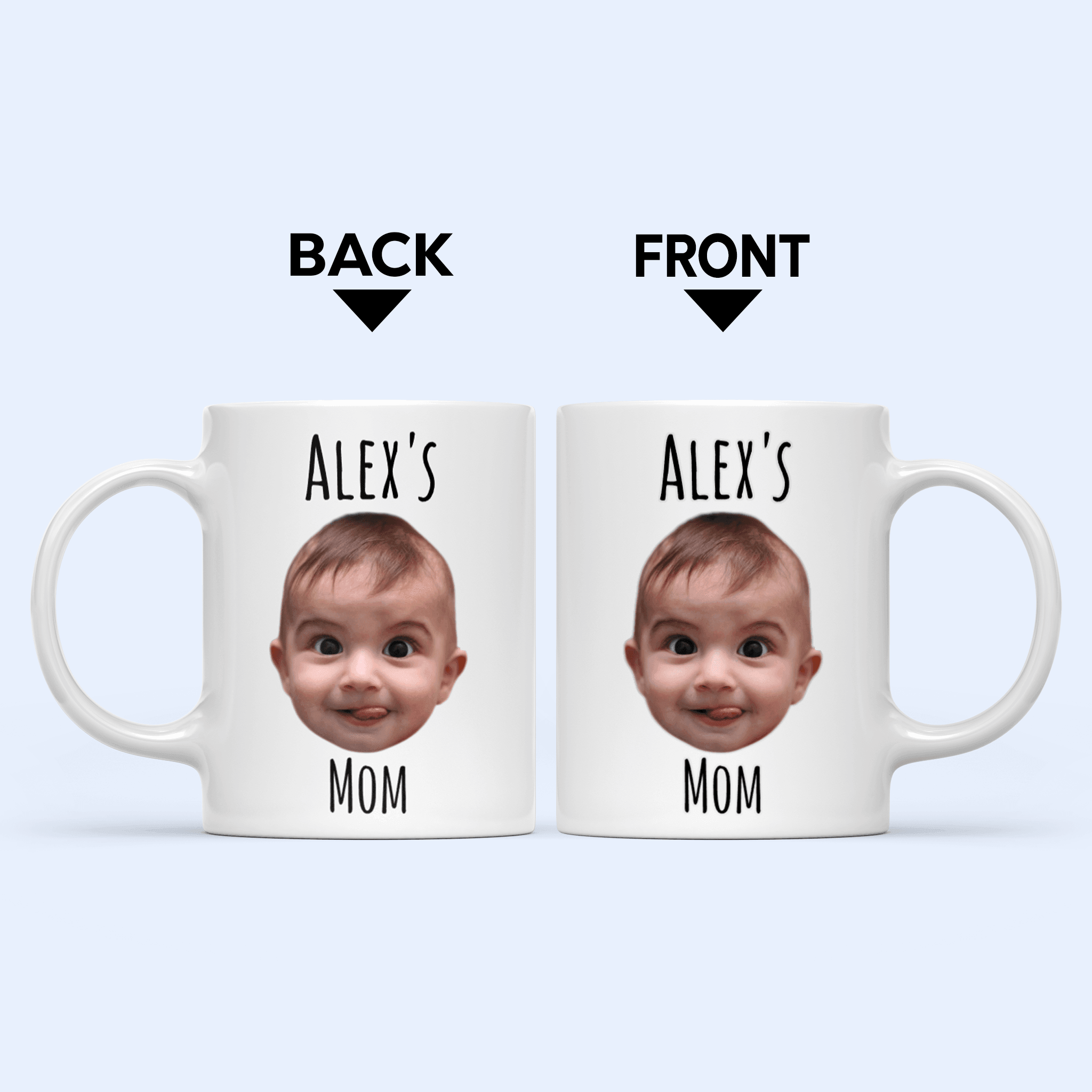 Custom Photo Face Photo Mug - Personalized Custom 11oz Mug - Gifts for Newborn/Baby/Infant