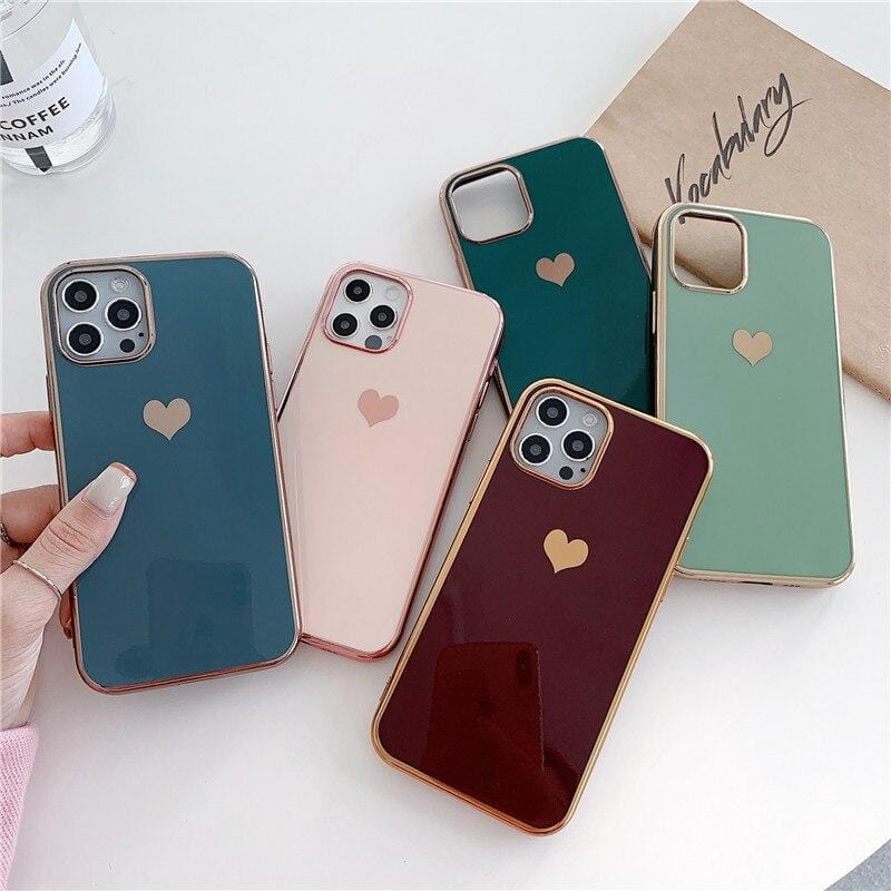 Electroplated Love Heart iPhone Case
