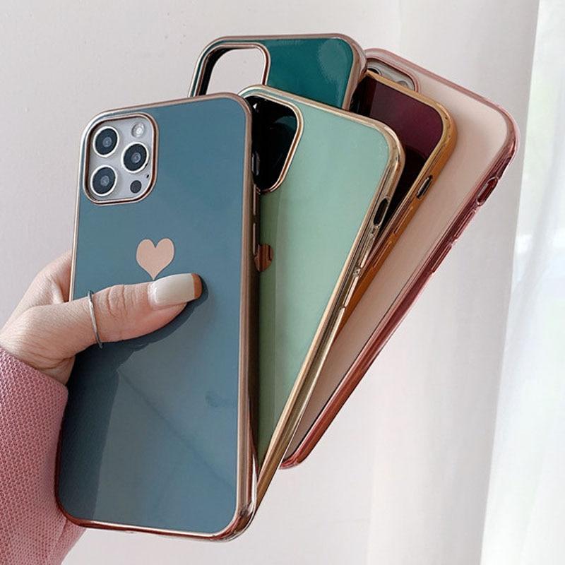 Electroplated Love Heart iPhone Case