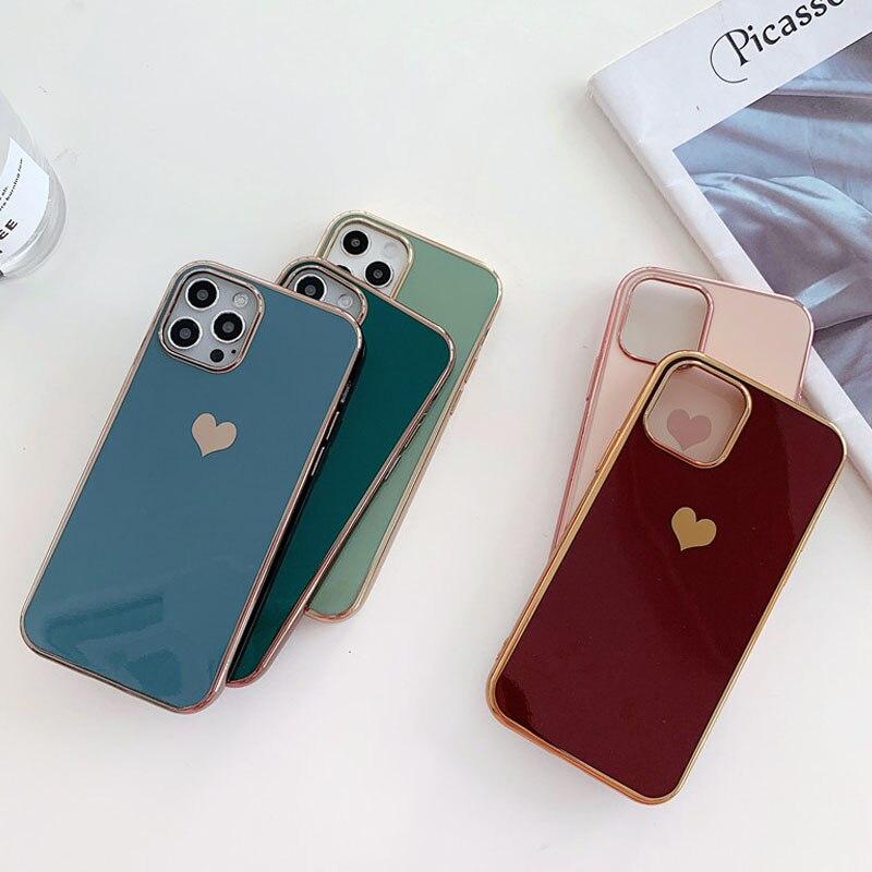 Electroplated Love Heart iPhone Case