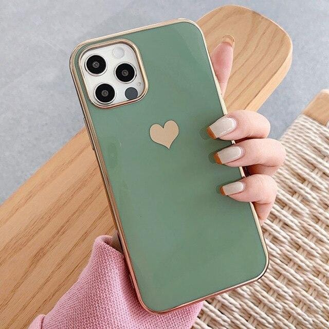 Electroplated Love Heart iPhone Case