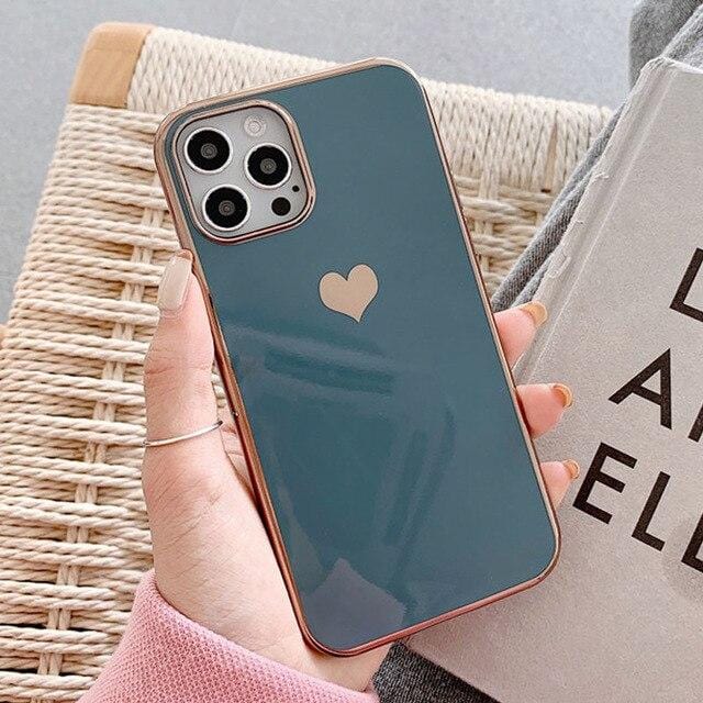 Electroplated Love Heart iPhone Case