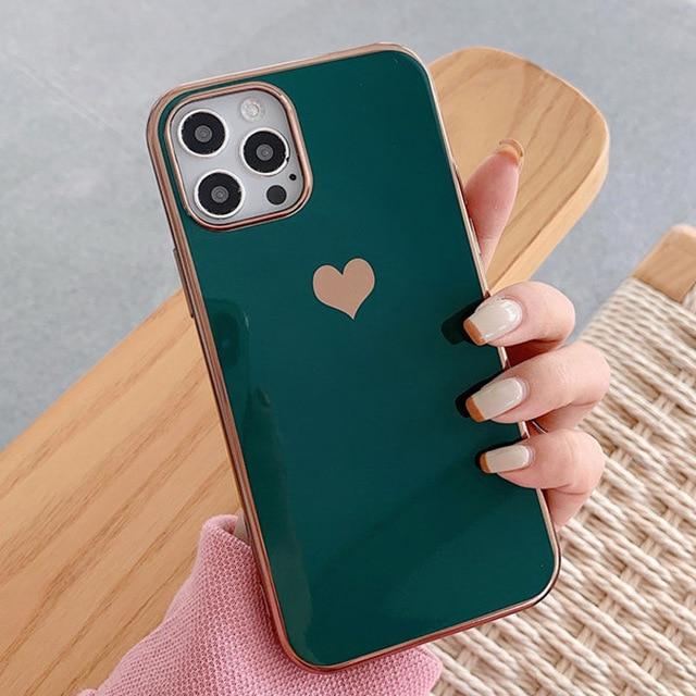 Electroplated Love Heart iPhone Case