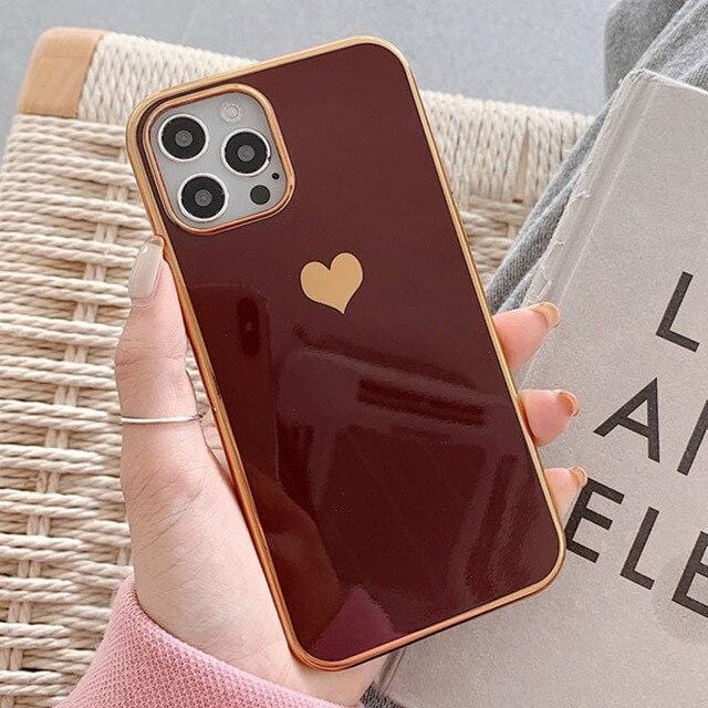 Electroplated Love Heart iPhone Case