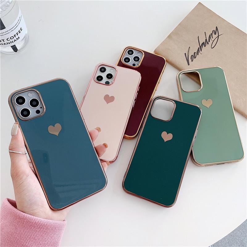 Electroplated Love Heart iPhone Case
