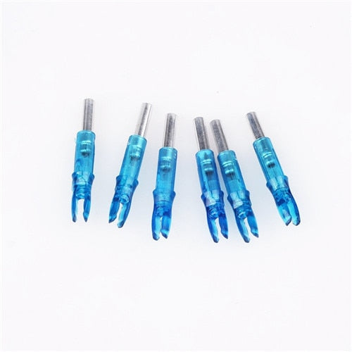 6pcs/lot Automatically ABS 44*6.2mm Led Lighted Arrow Nock Fits diameter Archery hunting Shooting arrow Accessories 4 color