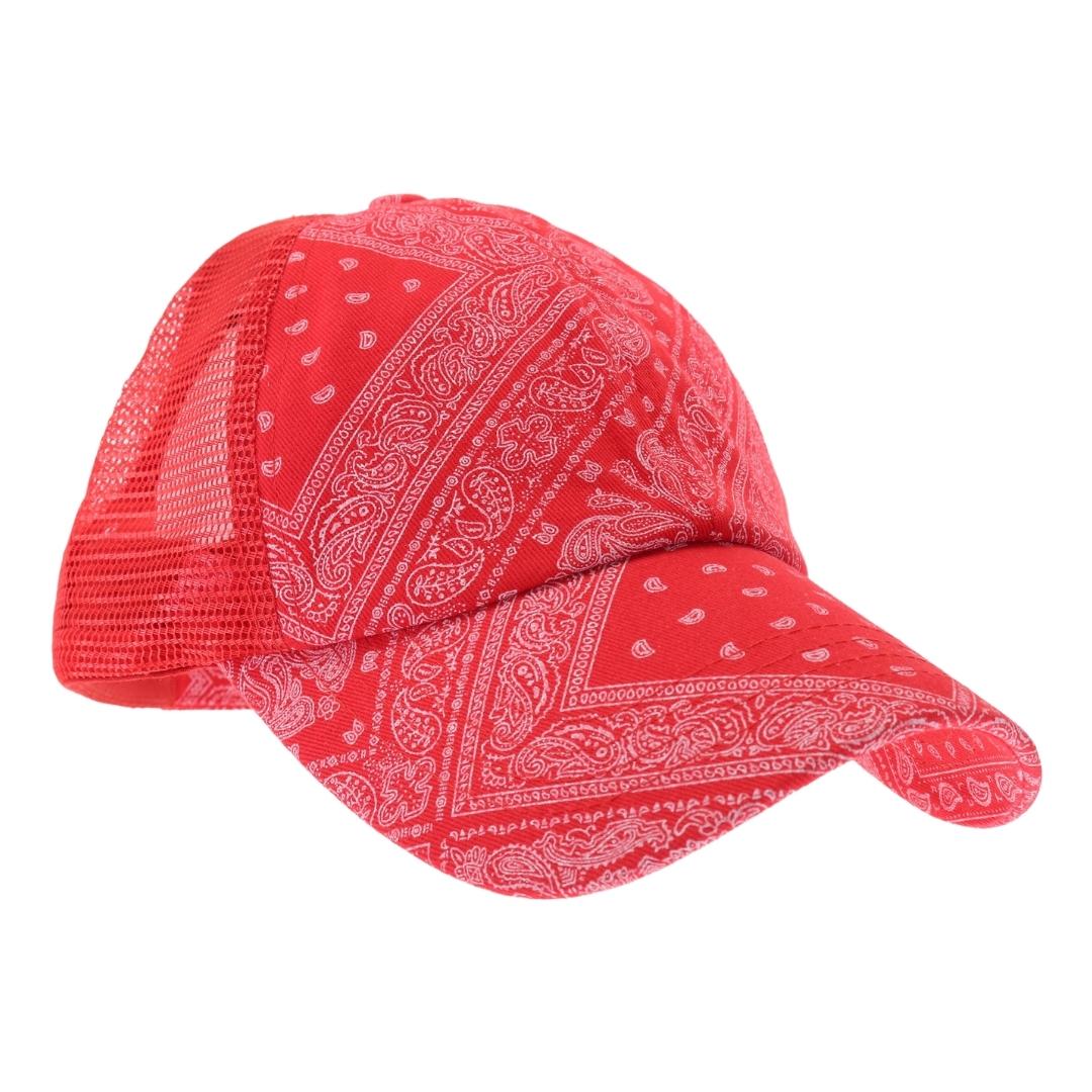 C.C Paisley Bandana Criss cross  Pony Cap