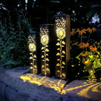 Sunflowers Under the Stars Luminary Pillar w/ Solar Cap | 12-inch, 14-inch, 16-inch