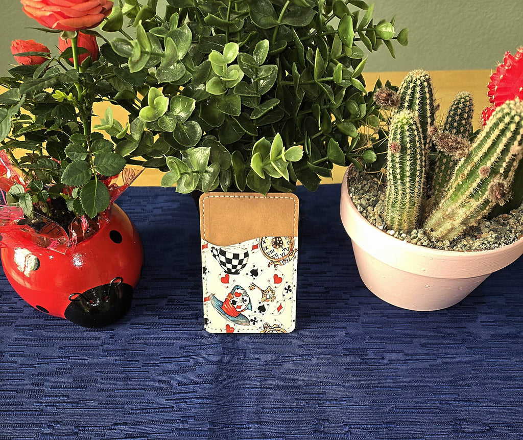 Alice Inspired Adhesive Cell Phone Wallet (Multiple designs available)