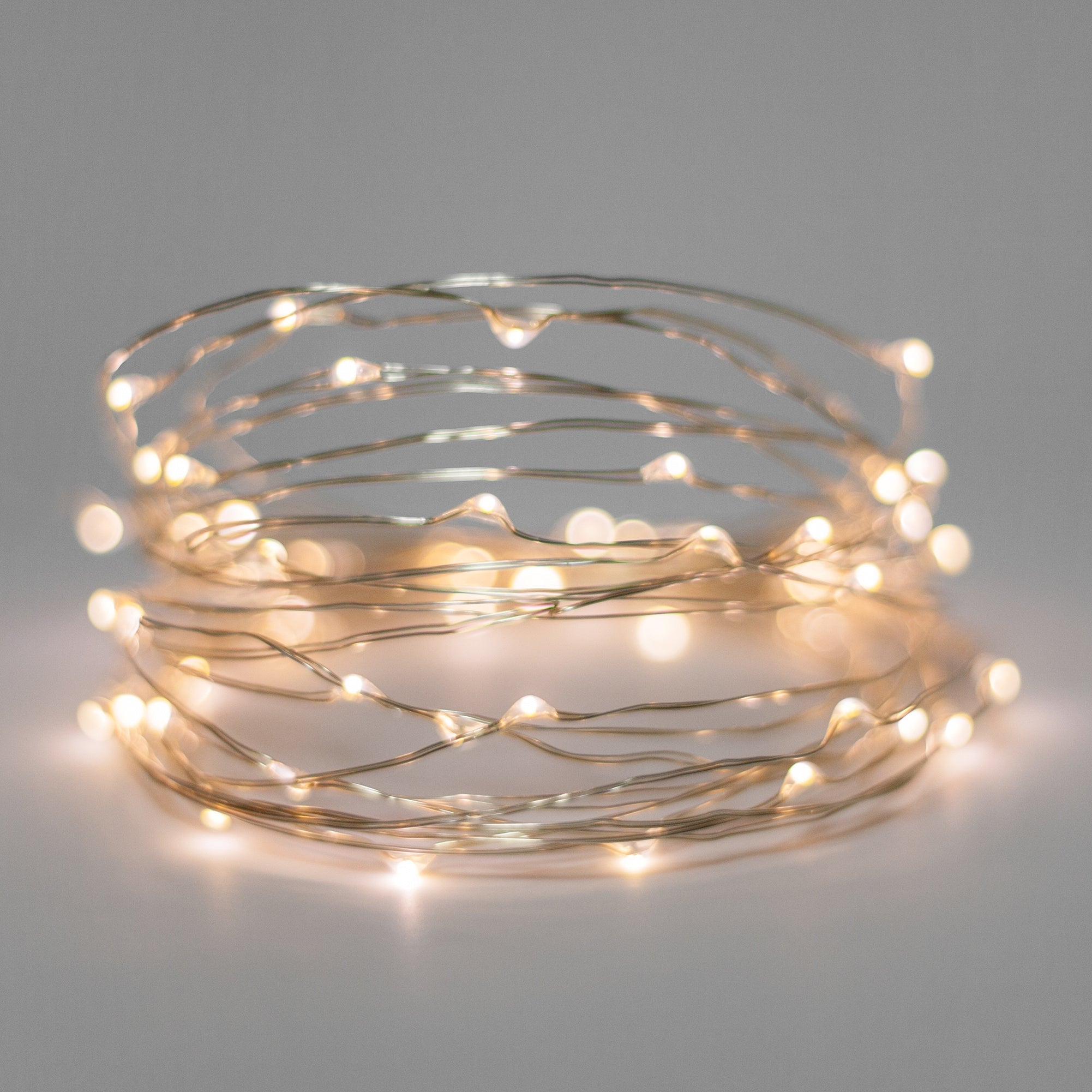 30 LED Silver Copper Fairy Lights - Battery Operated
